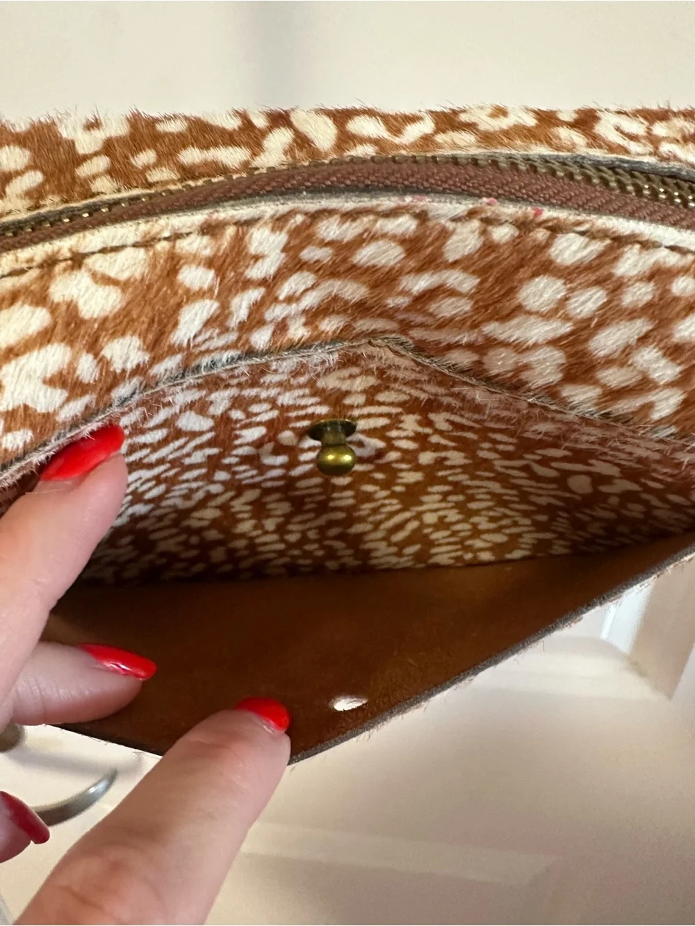 Madewell The Transport Camera Bag: Animal Spot Calf Hair Edition